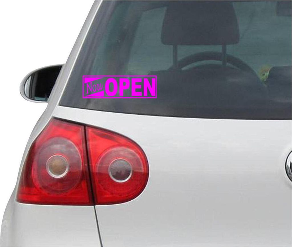 Aufkleber / Autoaufkleber - JDM - Die cut - NOW OPEN Decal Fenster Laptop - Folie Sticker - pink - 149mmx45mm