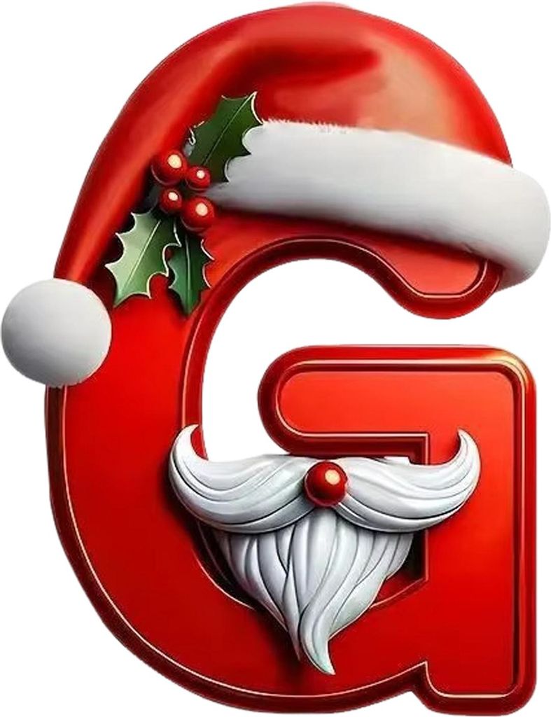 26 Buchstaben Weihnachtsschmuck Personalisierter Weihnachtsmann Monogramm Anfangsbuchstabe Weihnachtsbaumanhänger für Baum DIY Handwerk Heimdekor...