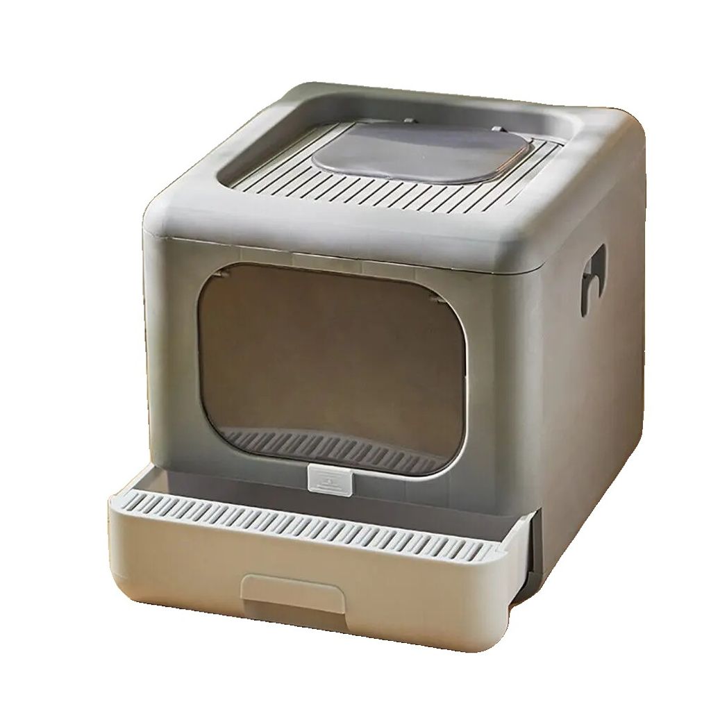 Katzenstreu Box, Länge 40,5 cm, Breite 43,0 cm, Höhe 37,5 cm, halbgeschlossene Konstruktion, leicht abnehmbar und zu reinigen