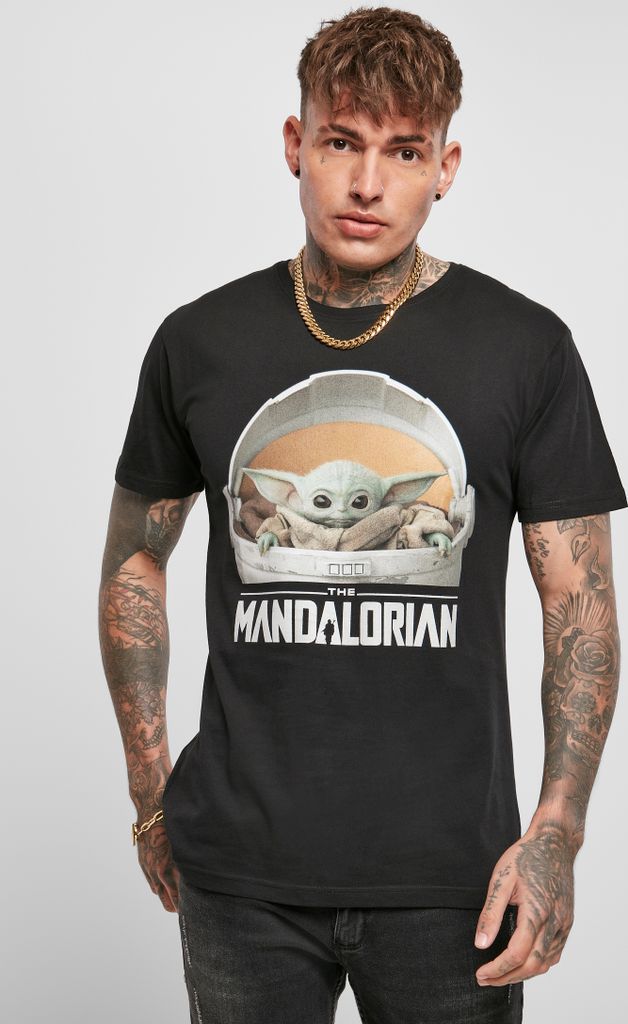 Merchcode T-Shirt Baby Yoda Mandalorian Logo Tee Black-M Produktbild 