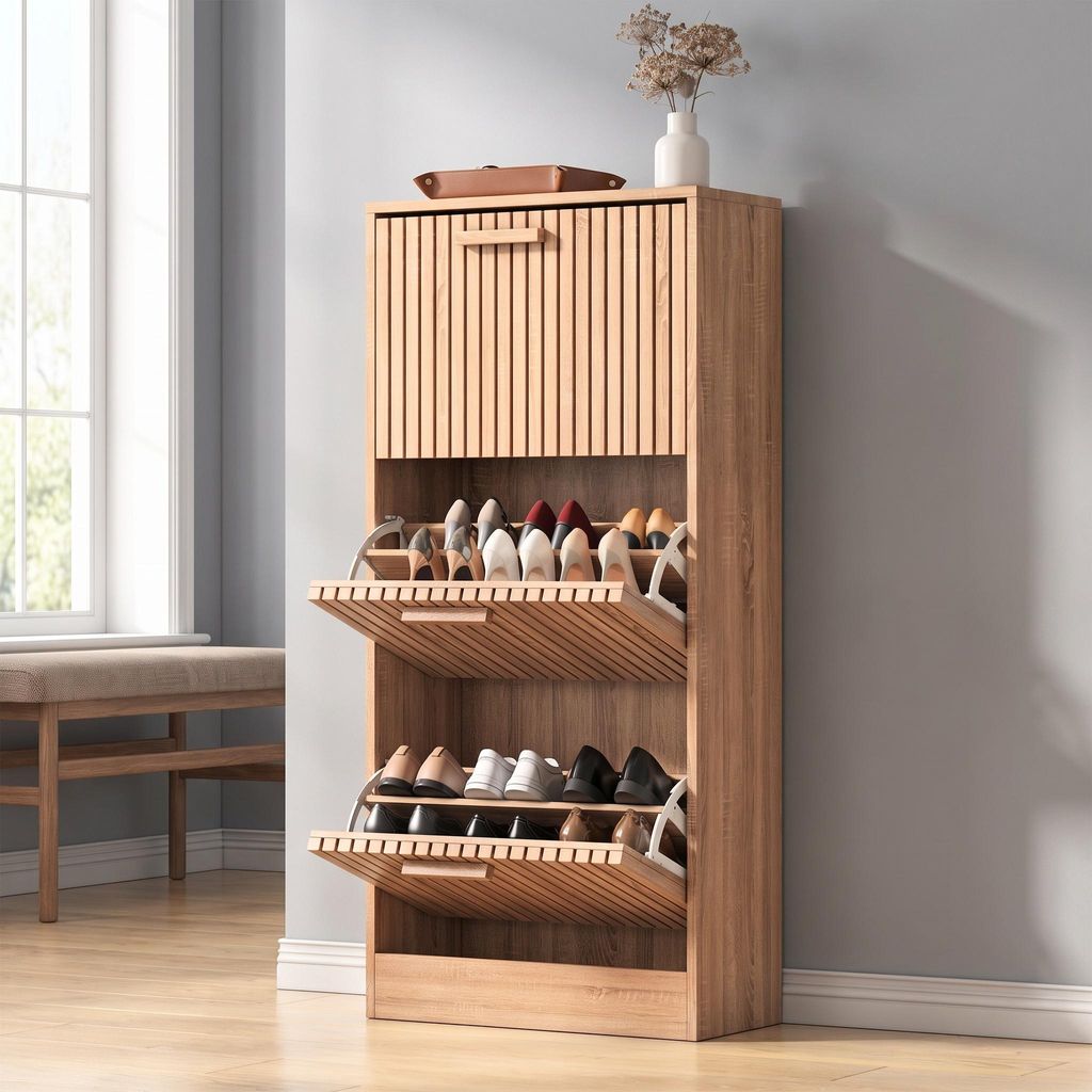 Armadio per scarpe con 3 ante, scaffale per scarpe con Immagine del prodotto 