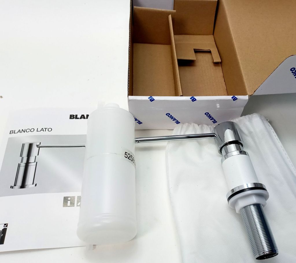 Blanco Lato Einbau Seifenspender bzw. Spühlmittelspender silgranitweiß/Chrom