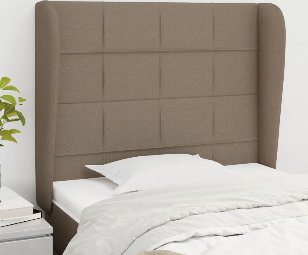 Cloris Designermöbel Kopfteil mit Ohren Taupe 93x23x118/128 Produktbild 