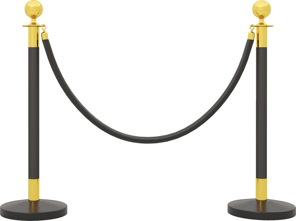 HOMCOM 1,5 m Gehwegpfosten aus Samtseil mit befüllbarem Sockel, Warteschlangenabsperrung aus Edelstahl für Hotels und Restaurants, Ø32x96cm, Sch...