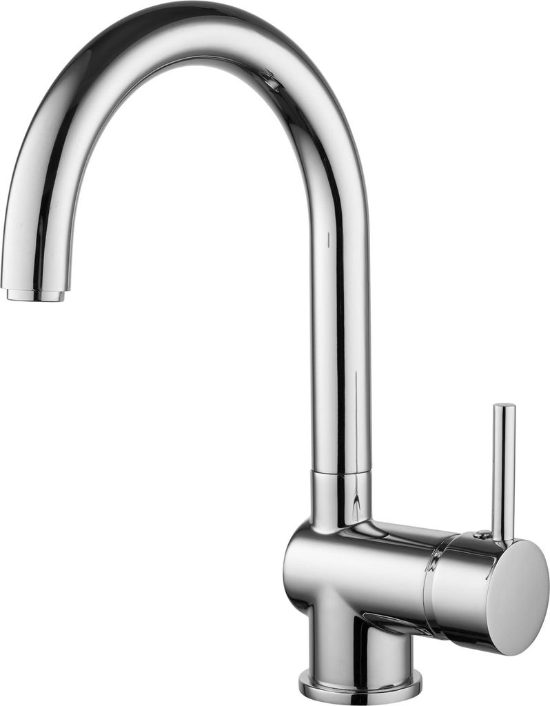 sanicomfort Küchenarmatur PRAG 2 chrom – Spültischarmatur mit Einhebelmischer, 360° schwenkbar – Wasserhahn Küche aus Messing – Hochdruck...