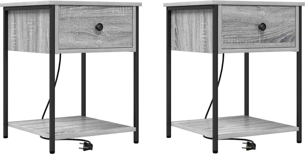 Nachttisch 2 pcs Graues Sonoma 42 x 41 x 56 cm Holzwerkstoff