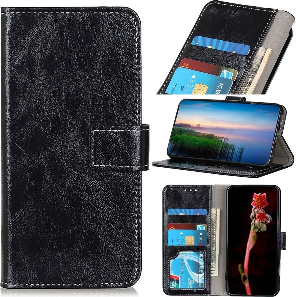 Mobigear Basic Nokia C21 Plus Hülle Klapphülle Geldbörse - Schwarz