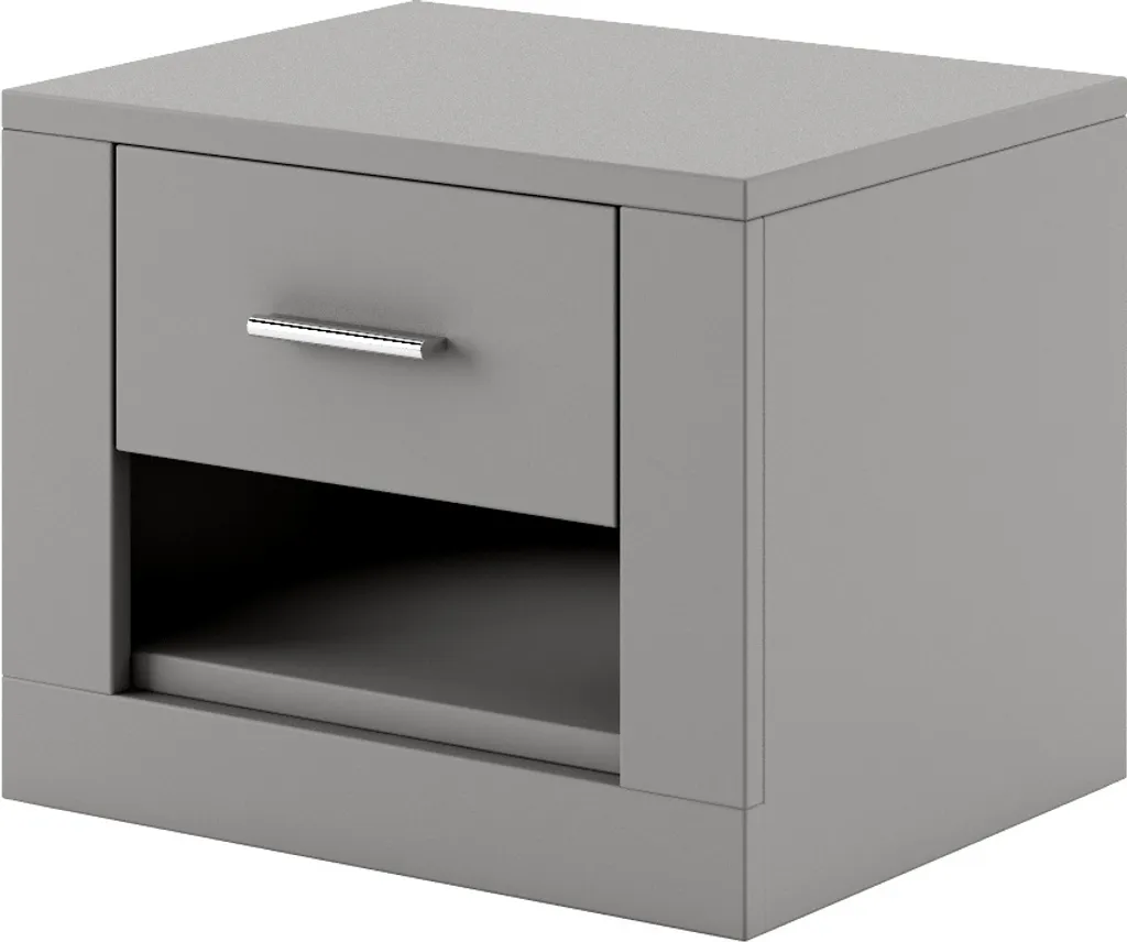 Petite table de nuit grise IDEA 7 pratique pour ranger vos accessoires