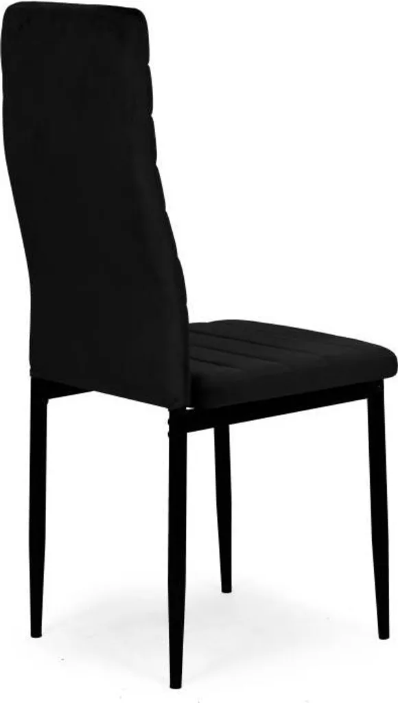 Chaises Design Velours Noir Dossier Courbe Confort Premium - Lot de 4