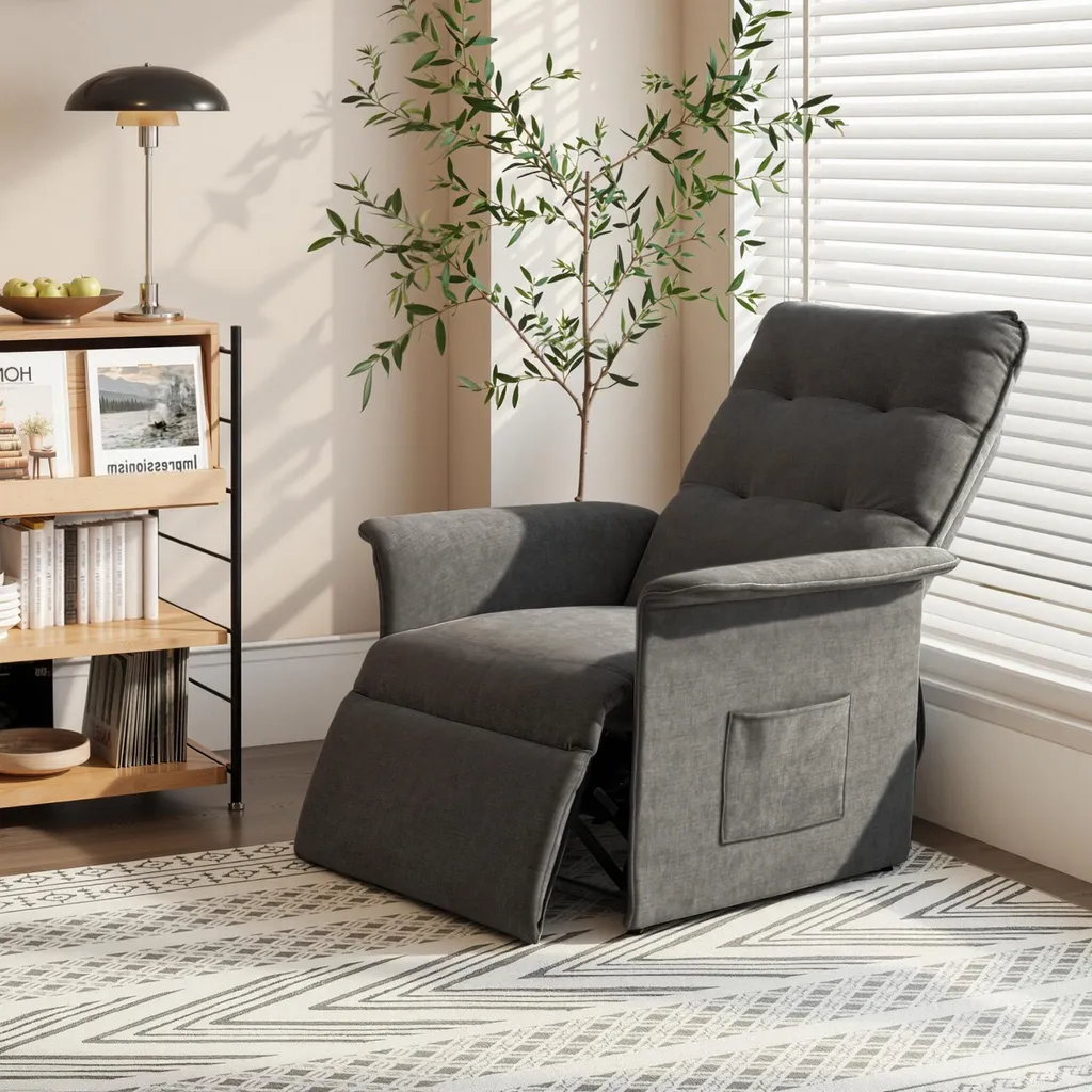 FLEXISPOT Fauteuil de Relaxation Électrique Inclinable 155° Gris Foncé - 2
