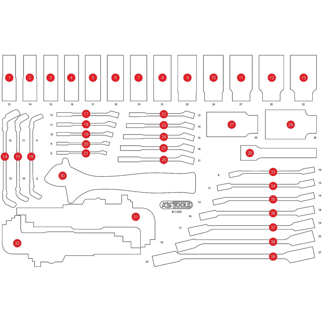 Inserto Vuoto KS Tools 811.1055-97 | Ricambio Schiuma per Moduli M
