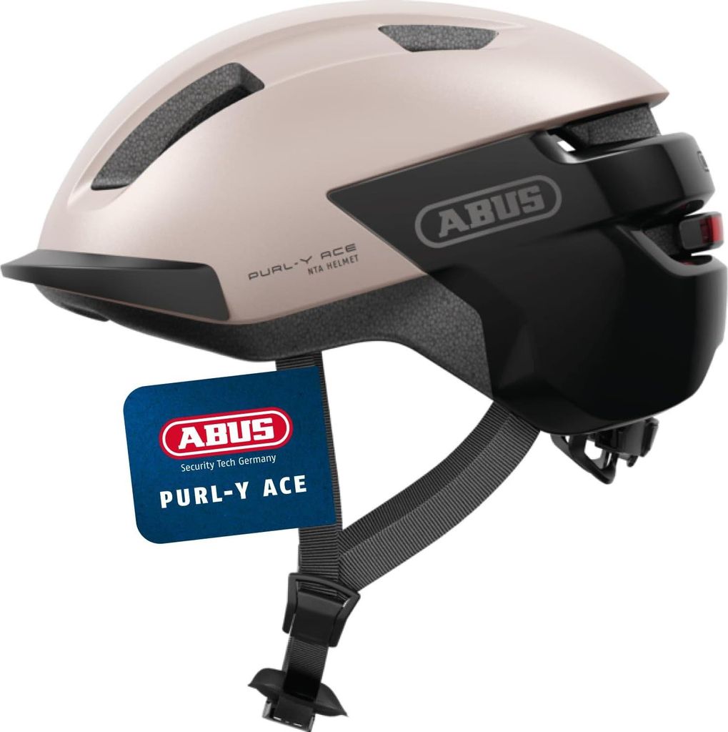 ABUS Fahrradhelm Purl-Y ACE mit LED-Licht – geeignet Fahrten auf E-Bike und S-Pedelec Trendiger NTA-Schutzhelm für Erwachsene Jugendliche