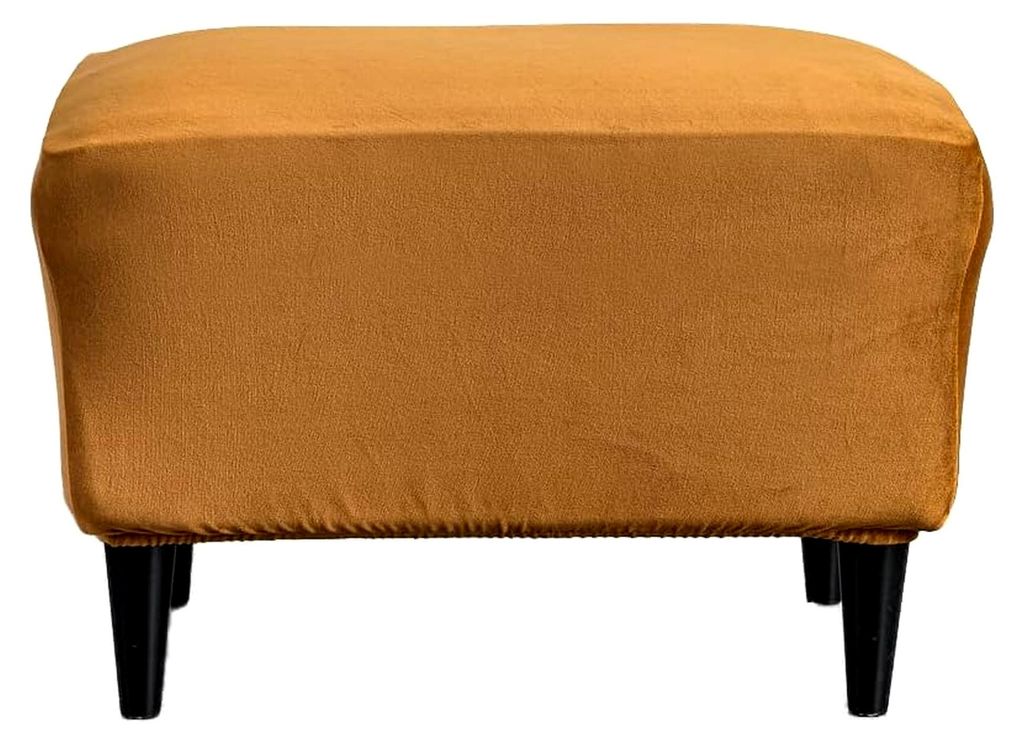 Ottomane-Bezug, rechteckige Pouf-Bezüge, einfarbig, dicker Samt, Stretch-Fußhocker-Schutz, Möbelhocker mit elastischem Boden