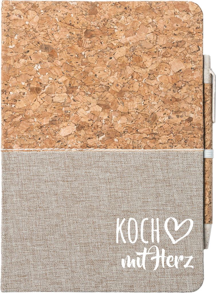 Huuraa Notizbuch A5 Koch mit Herz 80 Blatt inkl. Kugelschreiber Tagebuch Geschenkidee