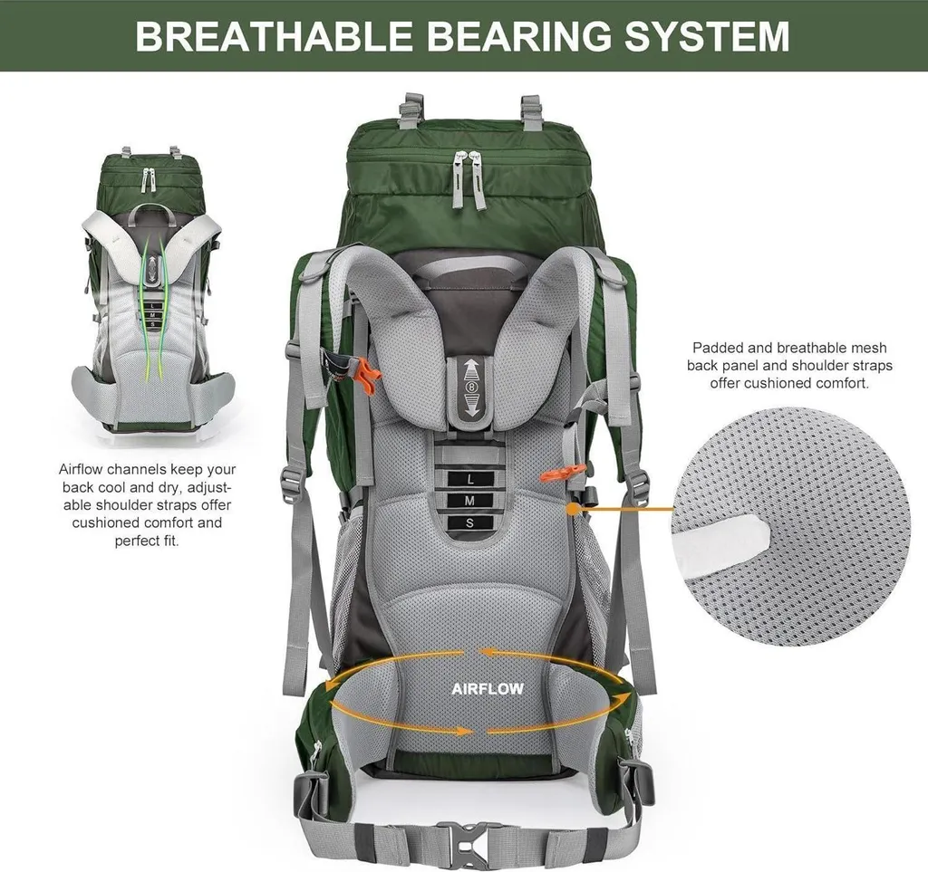 Sac à dos de randonnée 70L polyvalent pour le trekking et camping - 4