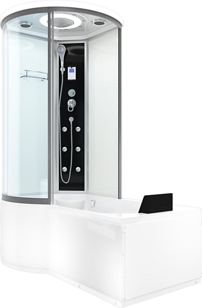 Kombination Badewanne Dusche K55-R01 Duschtempel 100x170 cm Produktbild 