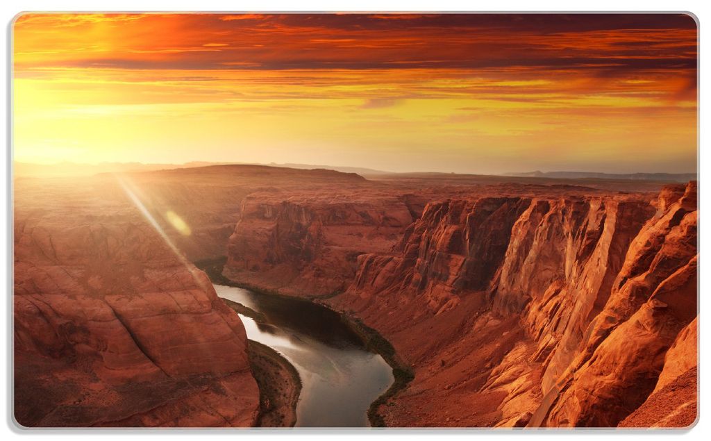 Wallario Frühstücksbrettchen aus Glas, je 14 x 23 cm, mit rutschfesten Füßen, Motiv Grand Canyon bei Sonnenuntergang