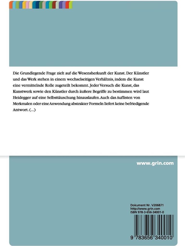 Heideggers Ursprung des Kunstwerkes
