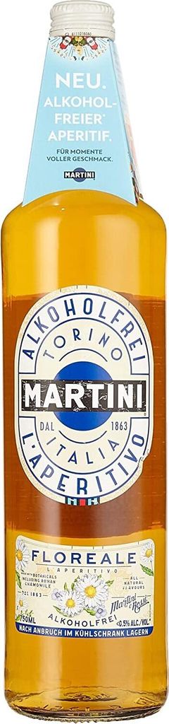 A bottle of Martini Floreale alkoholfrei l'Aperitivo Torino Italia.