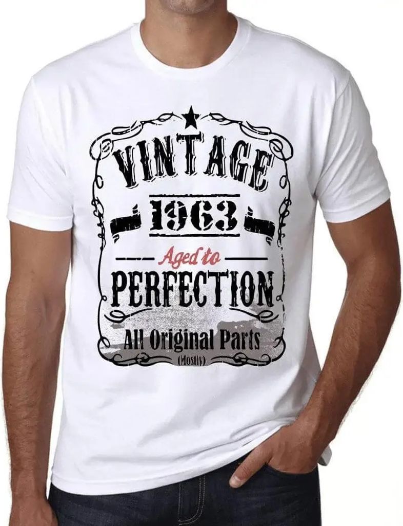 Herren Grafik T-Shirt Alle Originalteile bis zur Perfektion gealtert 1963 – All Original Parts Aged to Perfection 1963 – Geschenk 61. Geburtstag