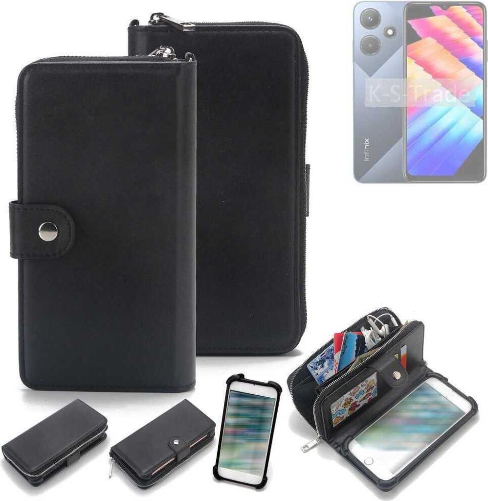 K-S-Trade 2in1 Handyhülle Schutzhülle kompatibel mit Infinix Hot 30i X669C & Portemonnee Cover Handy Hülle Case Etui Geldbörse Wallet Bookstyle