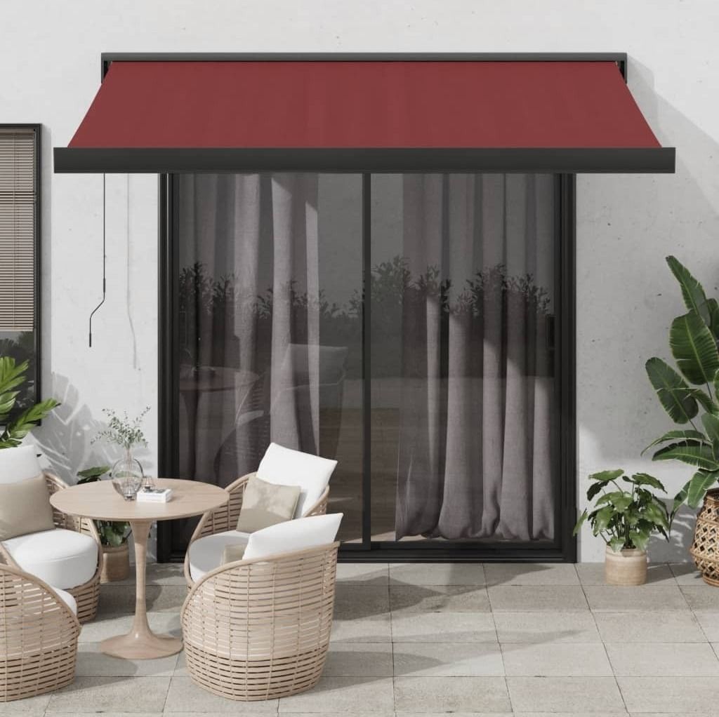 "2026 MODERNE"Markise Manuell UV-beständig - Balkonmarkise/Sonnenschutz - Weinrot 350x250cm NEU356446 - Markisen