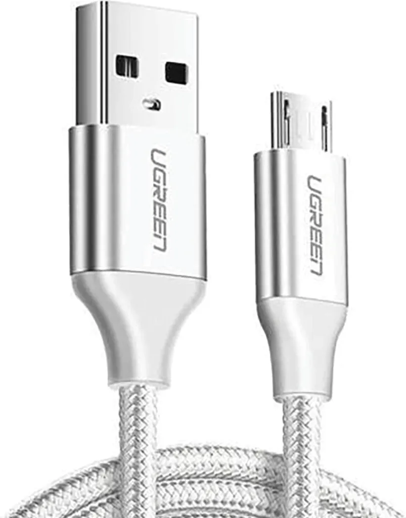 Cavo Micro USB Bianco Ugreen 1 Metro | Carica 2.4A Robusta
