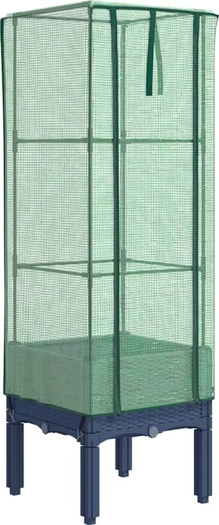 vidaXL Hochbeet mit Gewächshaus-Aufsatz Rattan-Optik 40x40x140 cm
