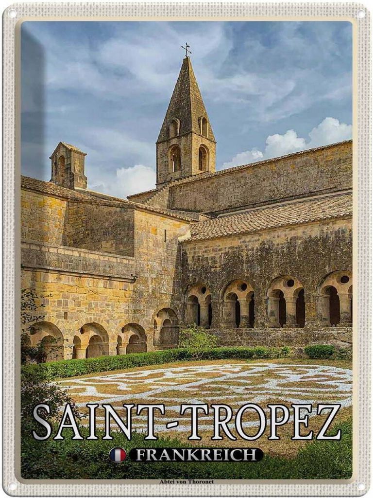 vianmo Blechschild 40x30 cm Saint-Tropez Frankreich Abtei von Thoronet Abenteuer Reisen Urlaub