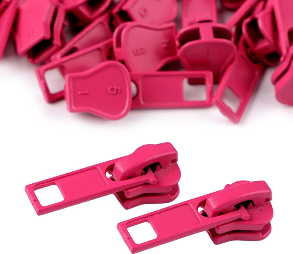 10 Zipper für Profil-Reißverschlüsse, 5mm, freie Farbwahl,magenta