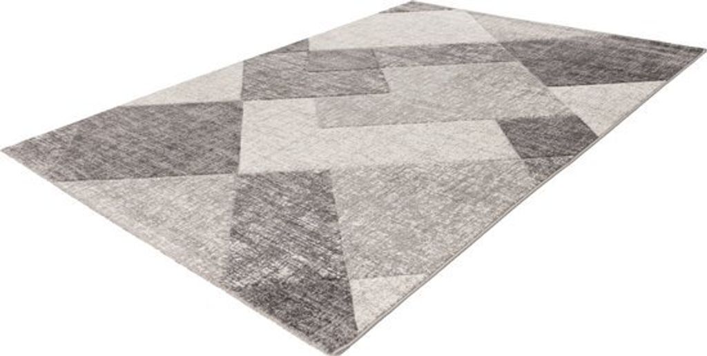 Lalee Trendy Carving- Modern- Niederflor- Teppich- Vintage- Handgeschnitzt- High Low- Hip und Trendy- Teppich- Teppich- 200x290 cm Silber