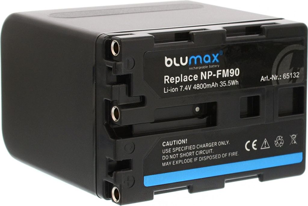 2x Blumax Akku | für Sony NP-FM90 Digitalkamera | Kapazität 4800mAh |Spannung 7,2Volt | Video- und Kamerazubehör