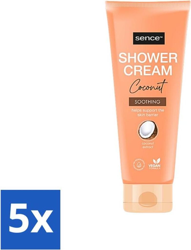 Sence - Kokosnuss - Duschcreme - Pflegend - 200 ml - Vorteilspack - 5 Stücke