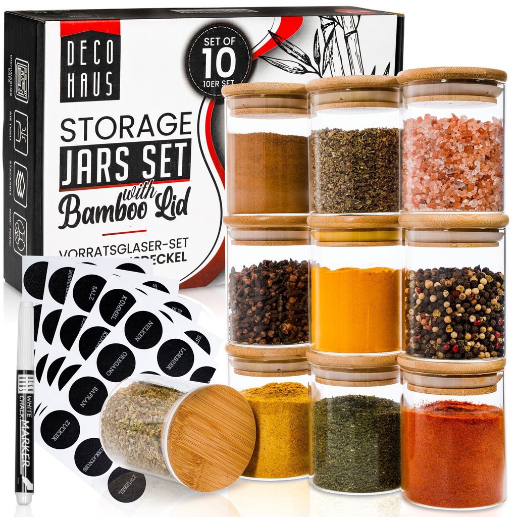 Sada 10ks Deco Haus Znovupoužitelný skleněný dózy s Obrázek produktu 