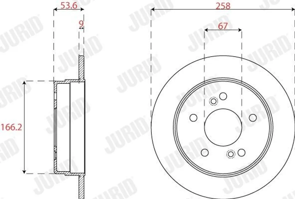 Disque de Frein Ventilé JURID 258mm pour Essieu Avant - Set de 2 Pièces