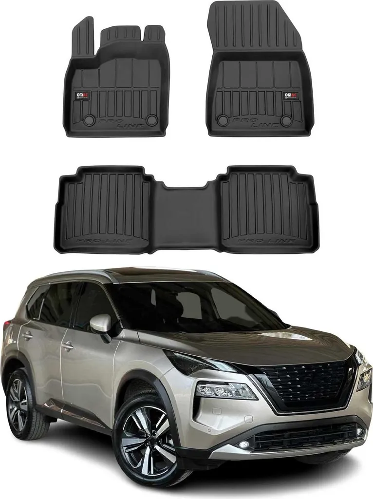 2021-2025 Nissan X-Trail IV T33 Tappetini TPE Nero 3 pz