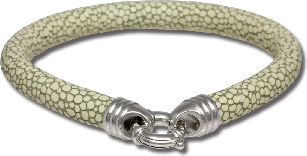 Bracelet en cuir noir Margerita 6mm avec fermoir en argent véritable