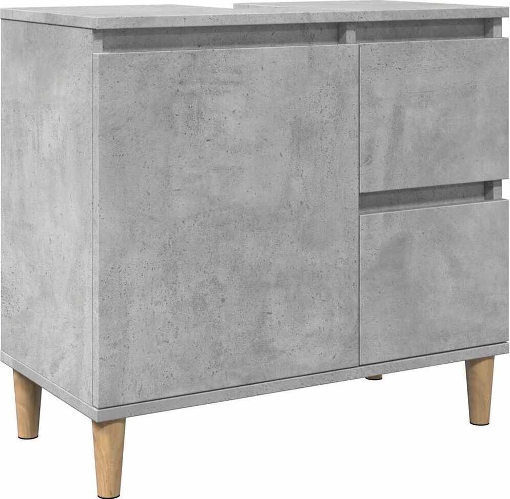 vidaXL Armoire sous lavabo gris béton 65x33x60 cm Bois Image du produit 