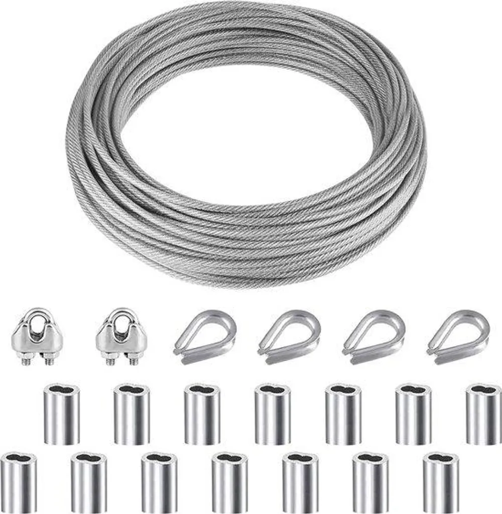 Kit de Suspension Luminaire Extérieur 21 Pcs en Acier et Aluminium
