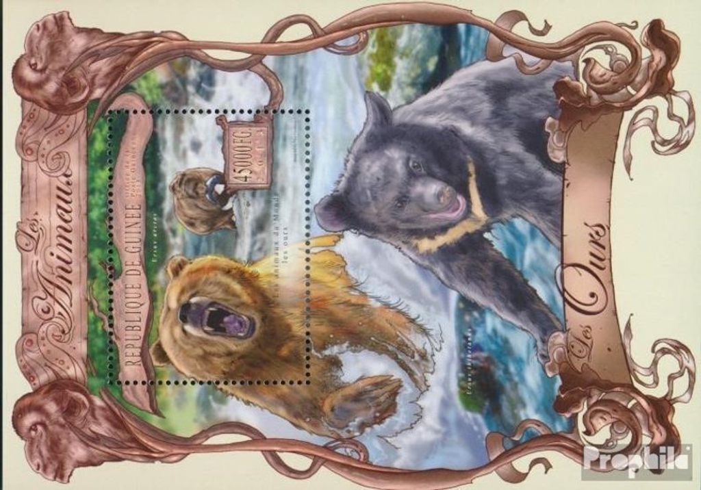 Briefmarken Guinea 2013 Mi Block 2234 (kompl. Ausgabe) postfrisch Bären