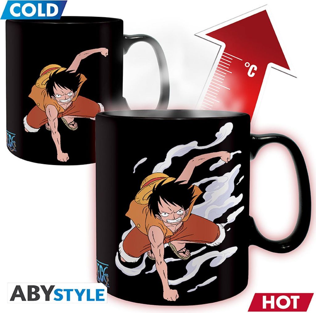 ONE PIECE - Mug Heat Change - 460 ml - Luffy & Ace - cardboard box