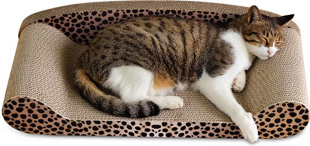 Grattoir chat 50 cm solution anti-griffures pour meubles en carton durable