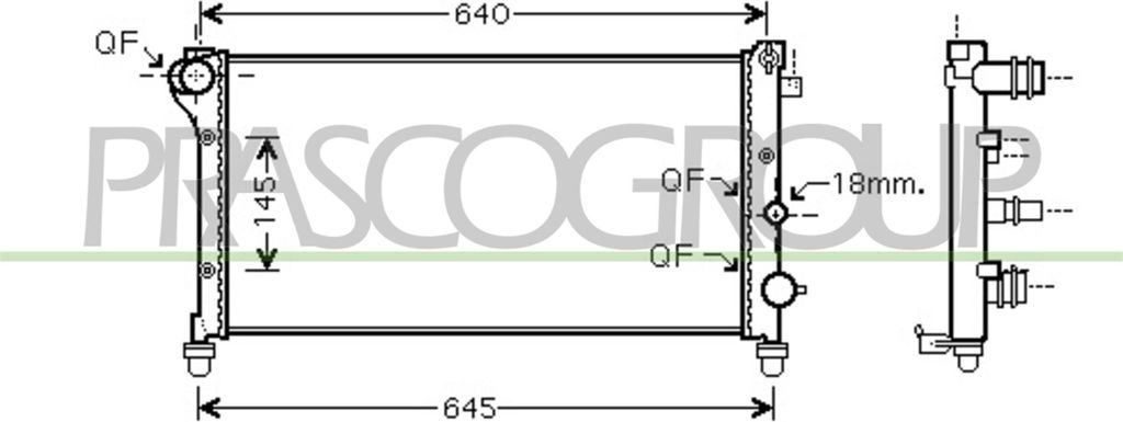 PRASCO FT122R002 Kühler Wasserkühler Motorkühler für FIAT PANDA (169)