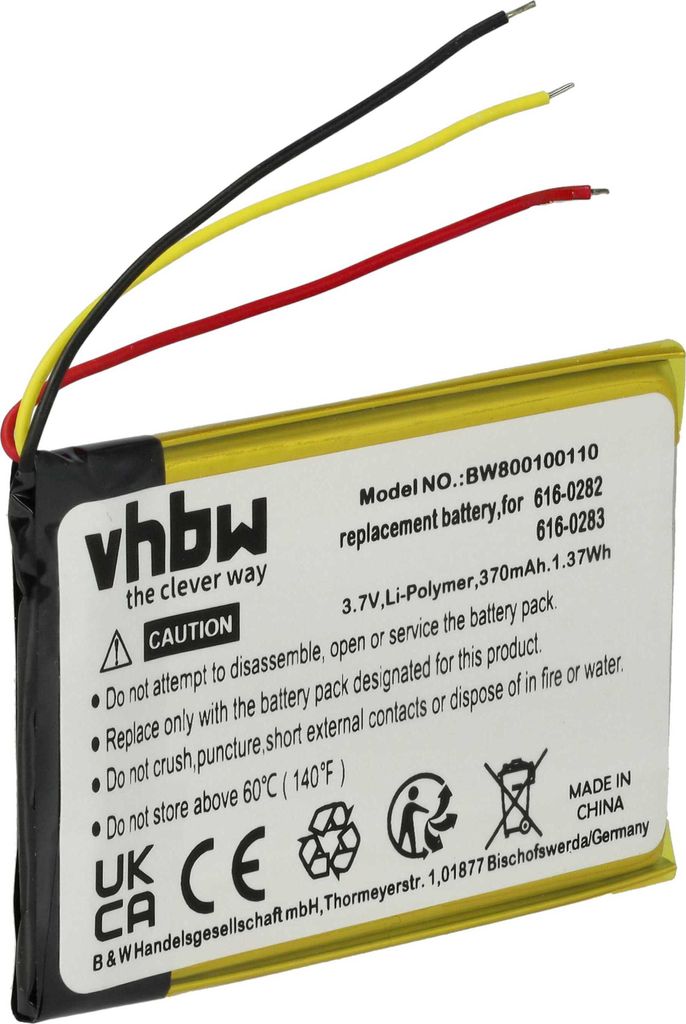 vhbw Akku kompatibel mit Apple iPod Nano 2G, A1199, 2. Generation, MA004LL/A, MA005LL/A MP3-Player Musik Player (400 mAh, 3,7 V, Li-Polymer)