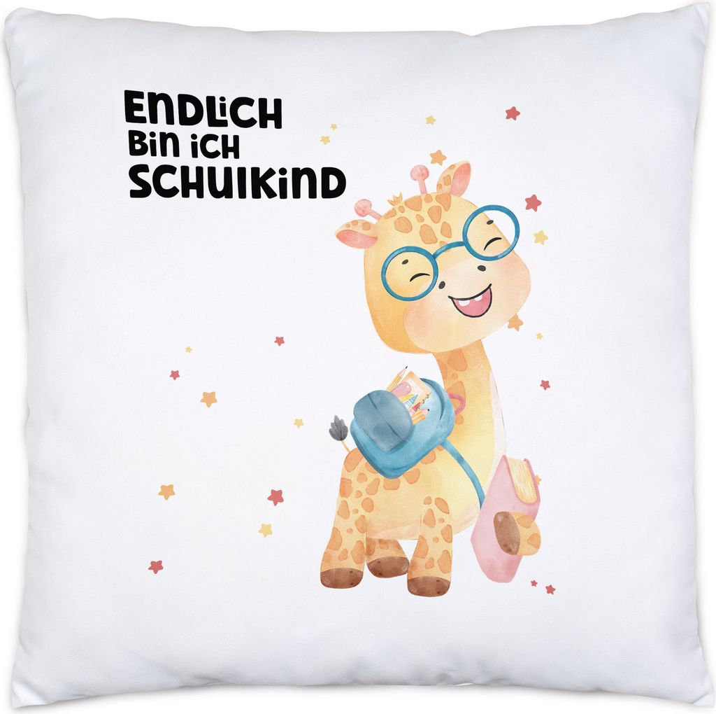 Endlich bin ich Schulkind Kissen Inkl. Füllung Geschenk Produktbild 