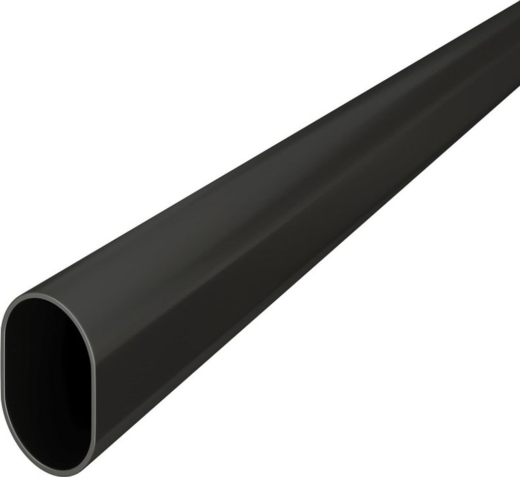 Kleiderstange Schwarz Garderobenstange oval 30x15mm Produktbild 