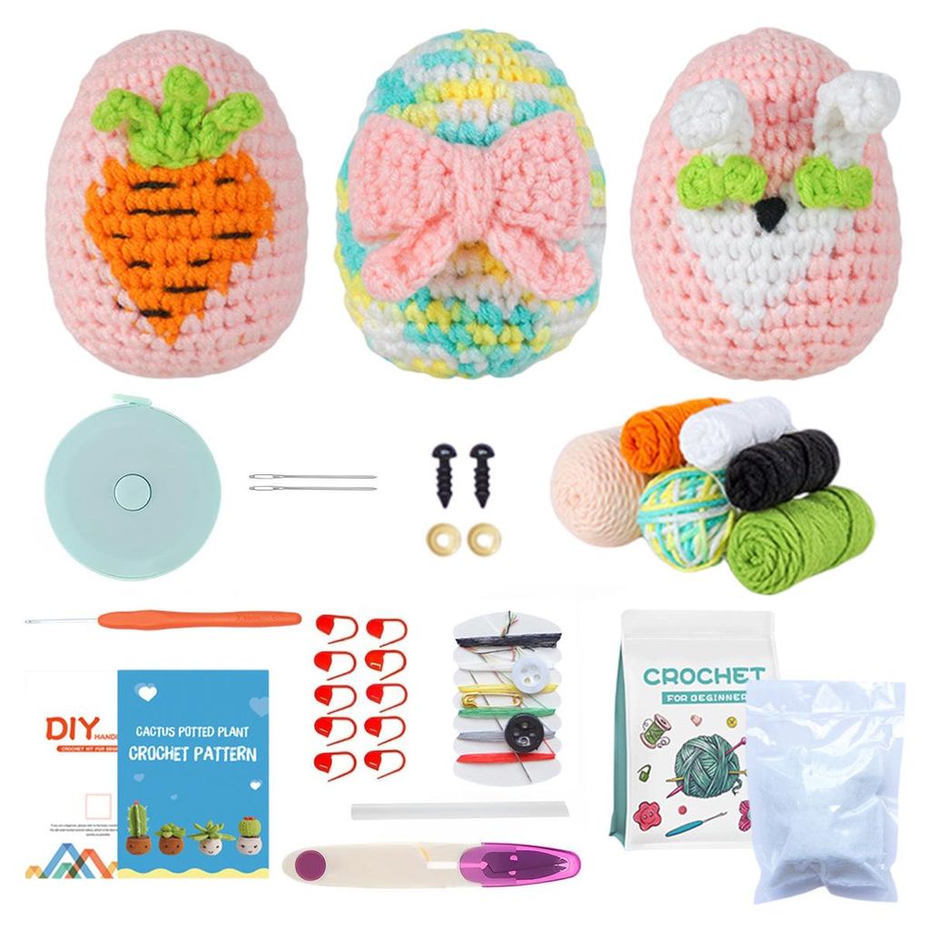 Häkelset für Anfänger, Häkel-Starterset, Häkel- und Strickset für Anfänger, DIY-Bastelarbeiten mit Häkelnadeln, Häkelset für Anfänger f...
