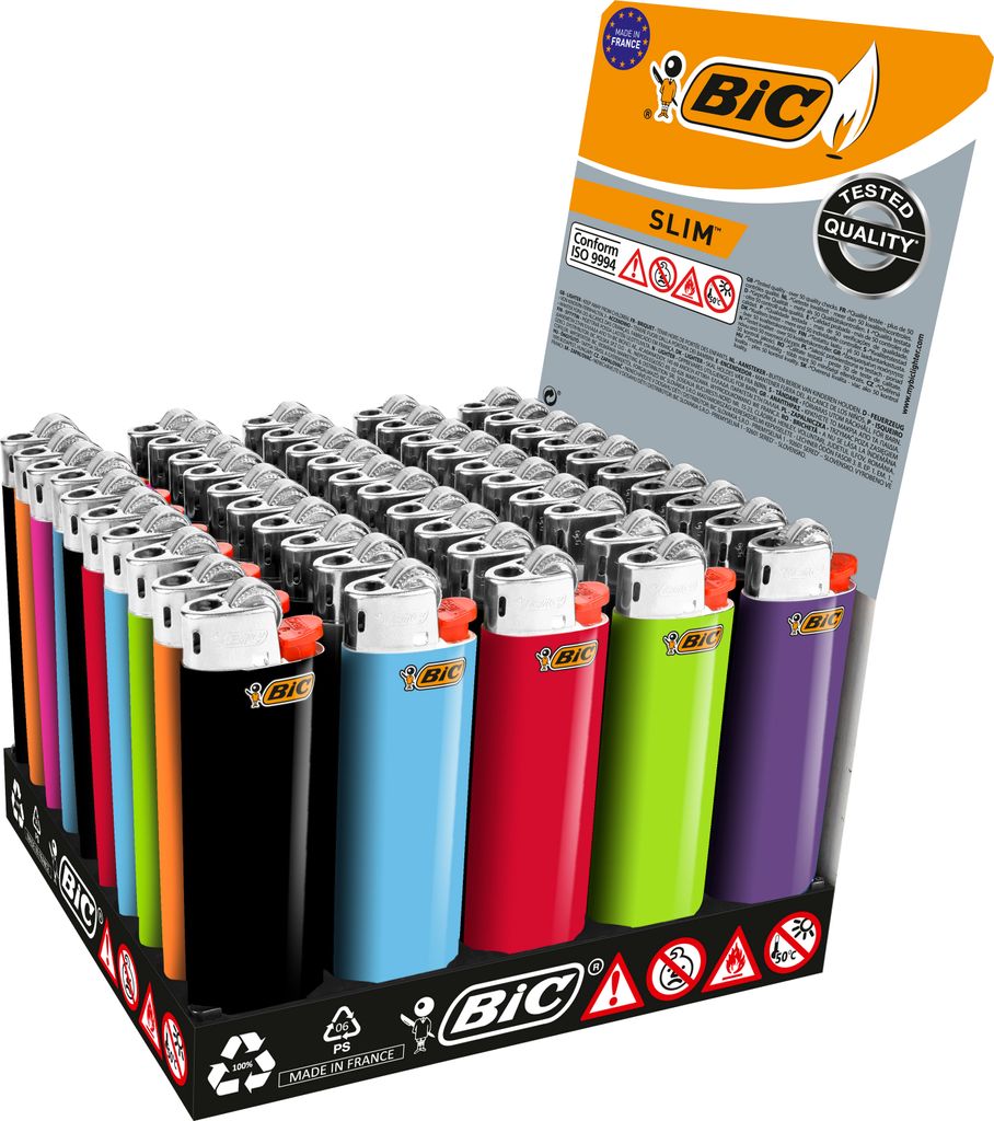 Feuerzeuge Bic Classic Slim J23. Display mit 50 farblich Produktbild 4