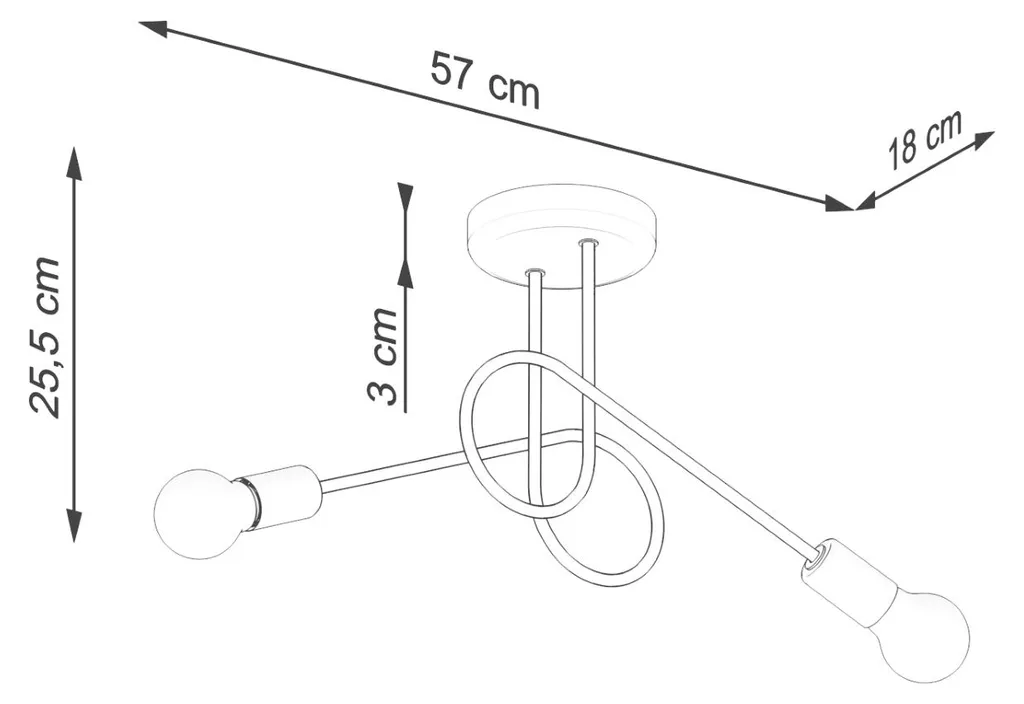 Lustre LOOP 2 Blanc Solution Éclairage Double E27 Acier Robuste - 9
