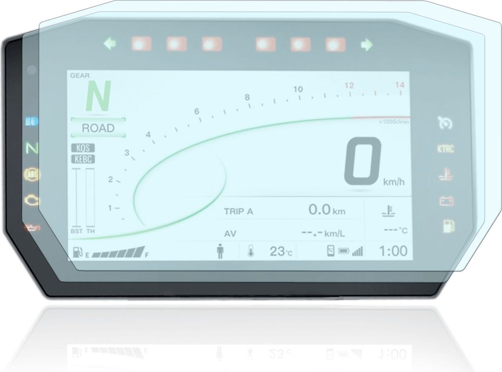 Tachoschutzfolie Displayschutzfolie passend für Kawasaki H2 SX SE 2022+ 2x Ultra Clear